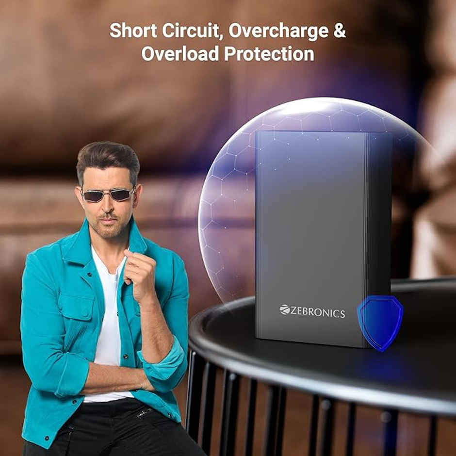 Zebronics Energi Tank 20MR1 20000mAh 22.5W Fast PD3.0 Metal Power Bank Midnight