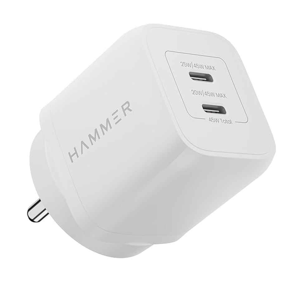 Hammer 45W Fast Gan Charger| For Type C Samsung Mobile| Iphone 16|15| Made In Vietnam| (No Cable)