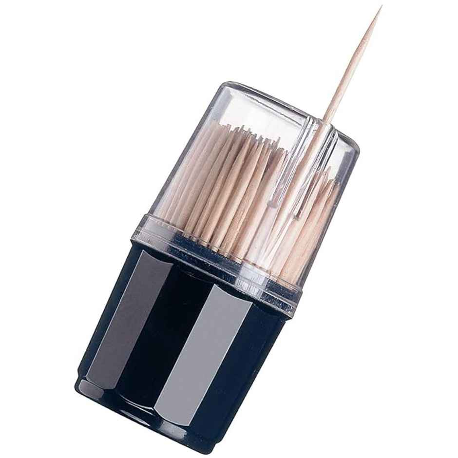 Fackelmann Birch Wooden Toothpicks | 6.5 cm Long | Transparent Cap