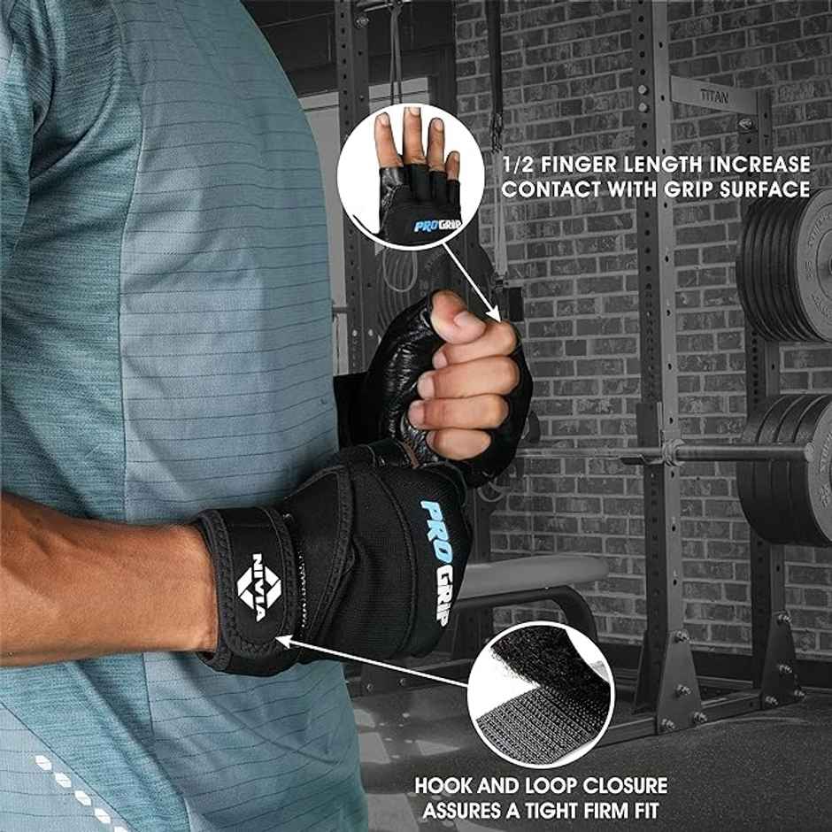 Nivia Progrip Gym Gloves | Black - Small