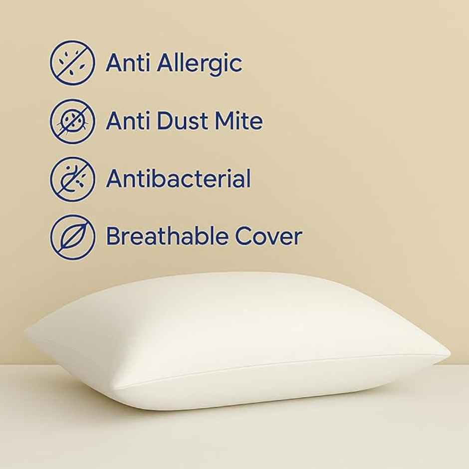 Welspun Dream Nest Flow Virgin Microfiber Pillow Filler | White - 17 x 27 in