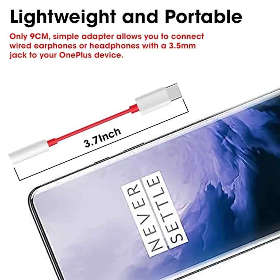 Sounce Type-C to 3.5 mm Audio Adapter | Converter for OnePlus OnePlus 11/ 11R/ 10 Pro/ 10R/ 10T/ 9RT/ 9R/ 8R/ 8T/ 6/ 6T/ 7/ 7T/ Nord