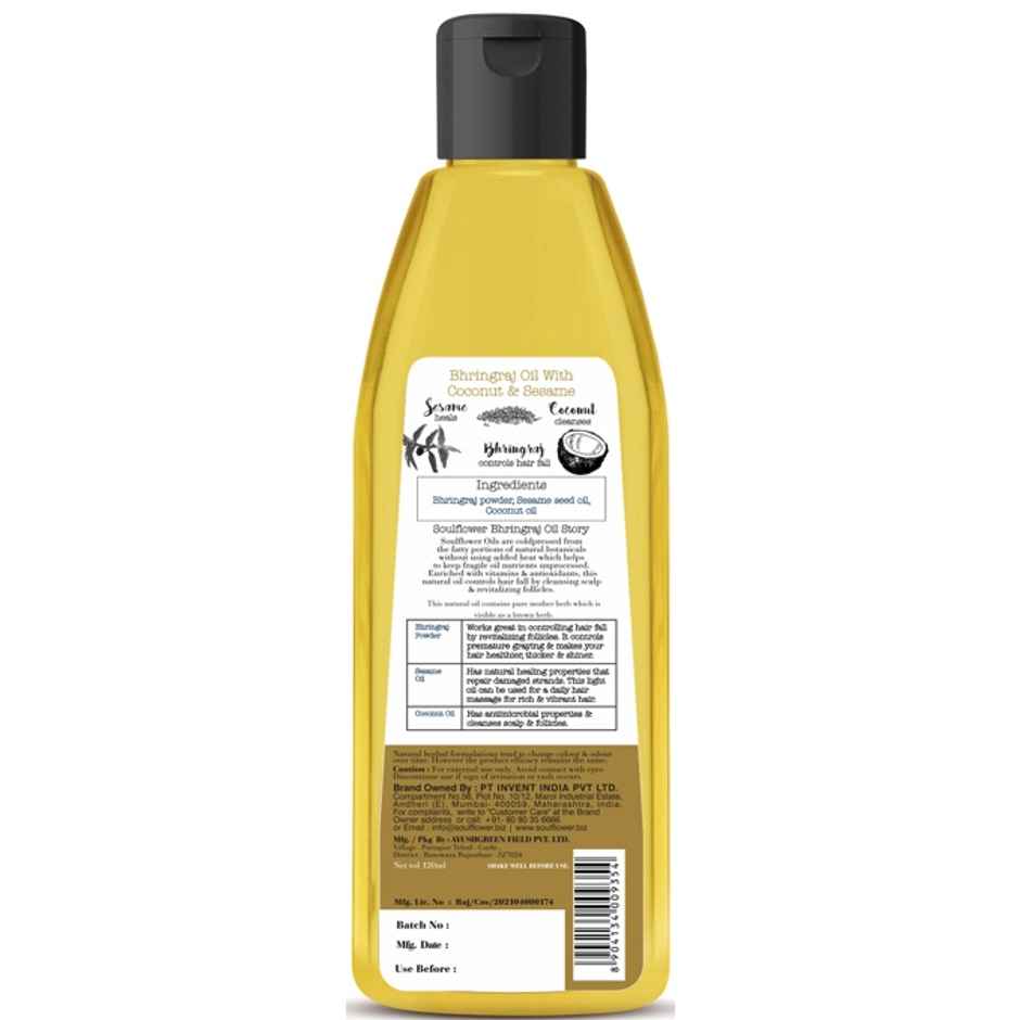 Soulflower Natural Bhringraj Oil with Coconut And Sesame
