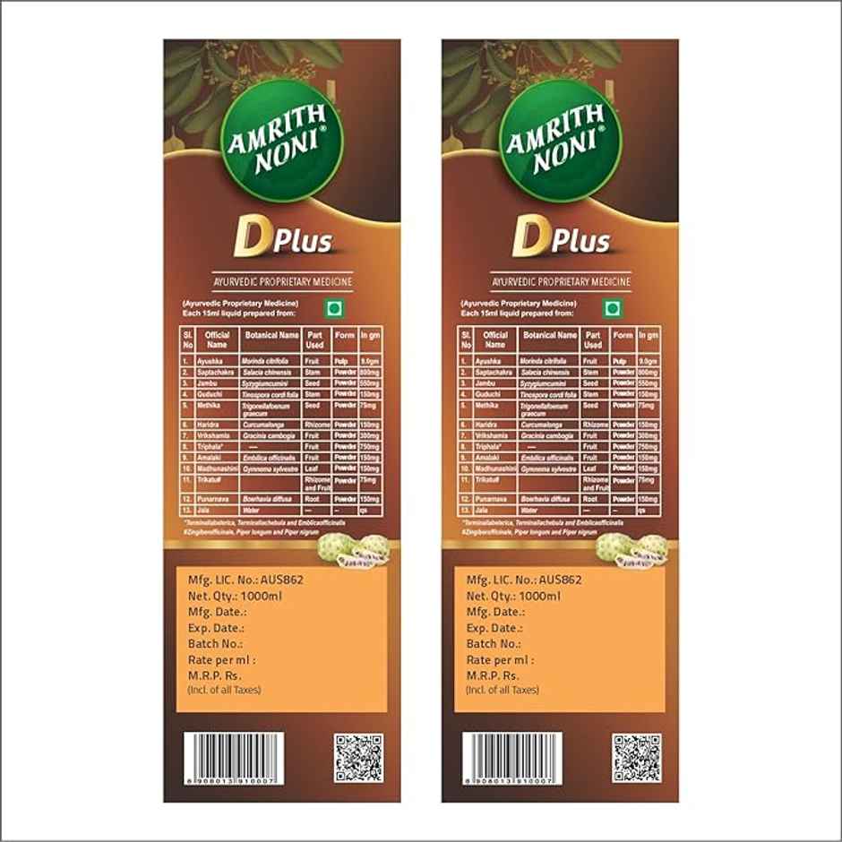 Amrith Noni D Plus Liquid 1 LITRE
