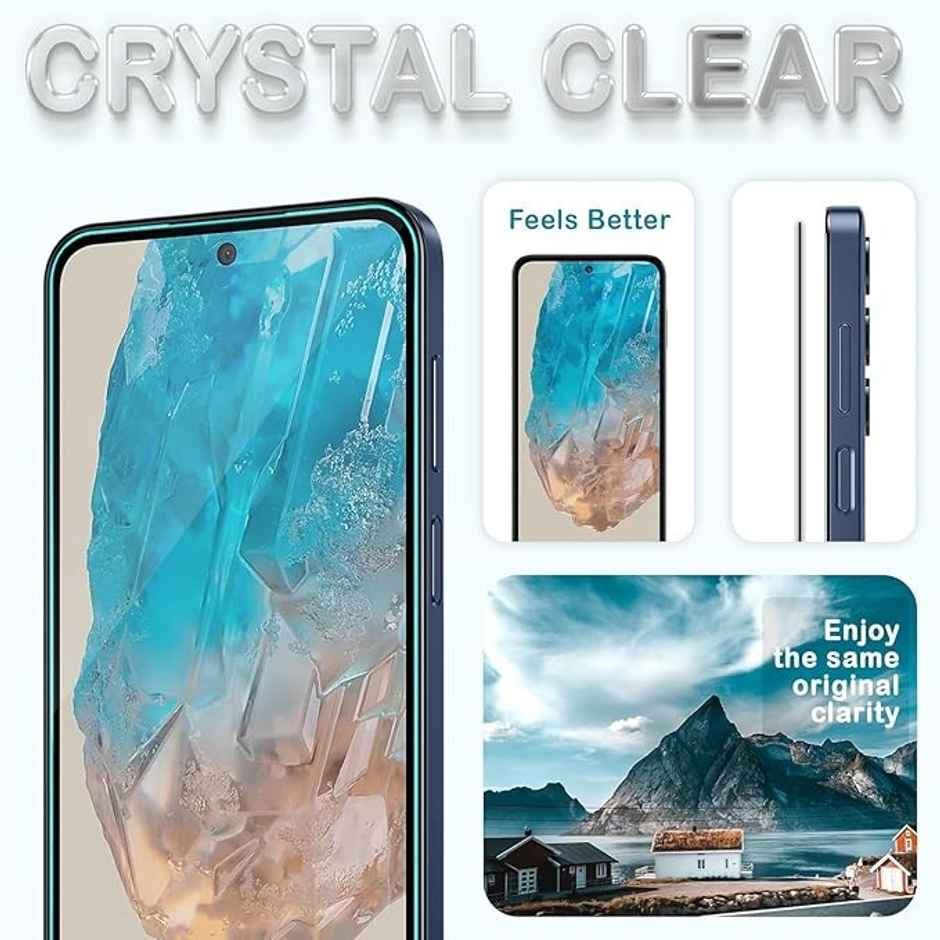 Techvor Tempered Glass for Samsung Galaxy A35 5G & A55 5G With Easy Installation Kit for Smartphone