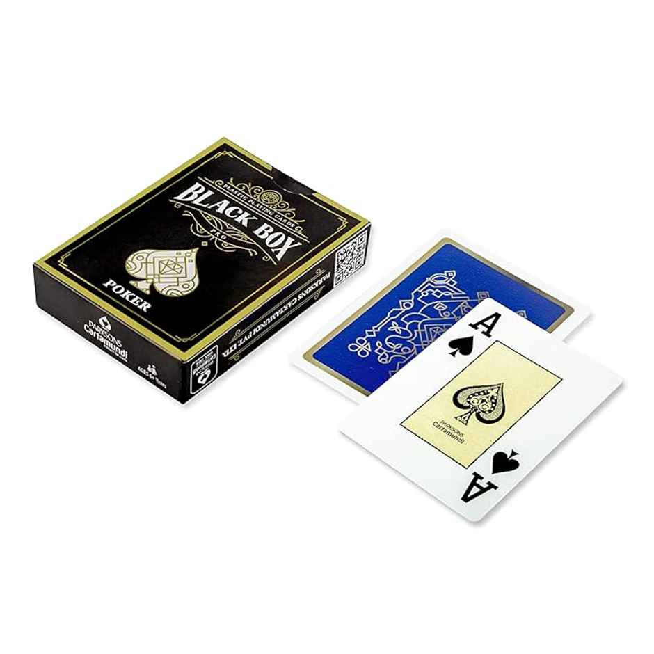 Parkson Cartamundi Pro Poker size Plastic Playing Cards | Black Box