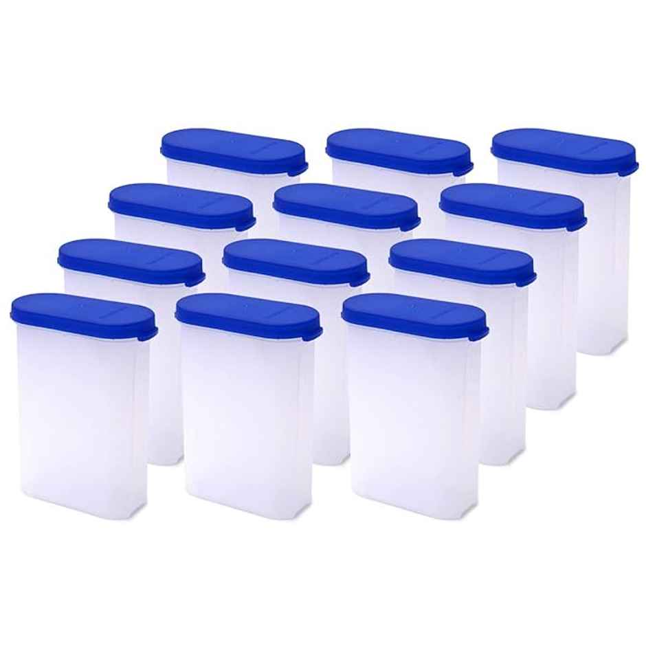 Mahaware Modular Mini Space Saver | Fridge safe Container | 275ml (Set of 12) (Blue)