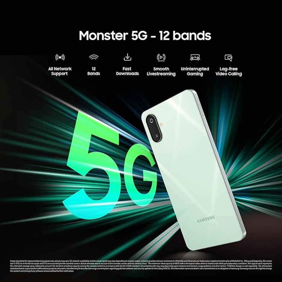 Samsung Galaxy M06 5G age Green, 4GB RAM, 64GB Storage Media Tek Dimensity 6300