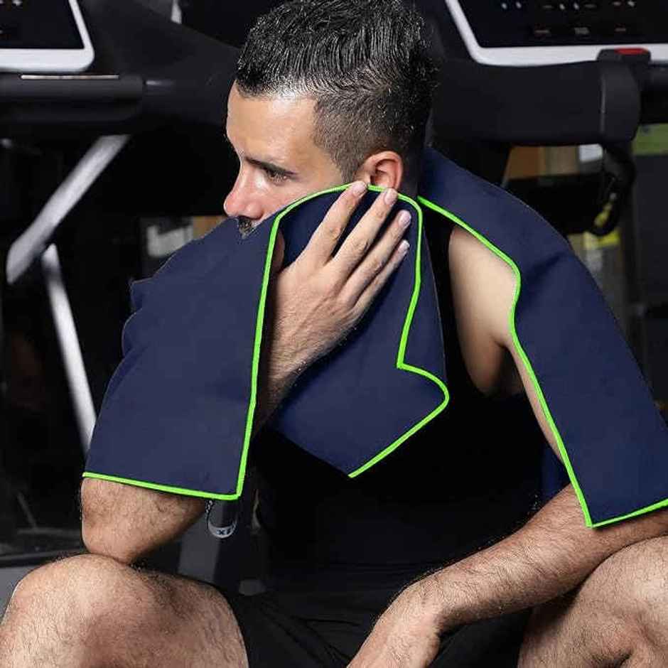 Xtrim Microfiber Quick Dry Towel, Gym Towel, Sports Towel| 200 GSM | S | Navy Blue