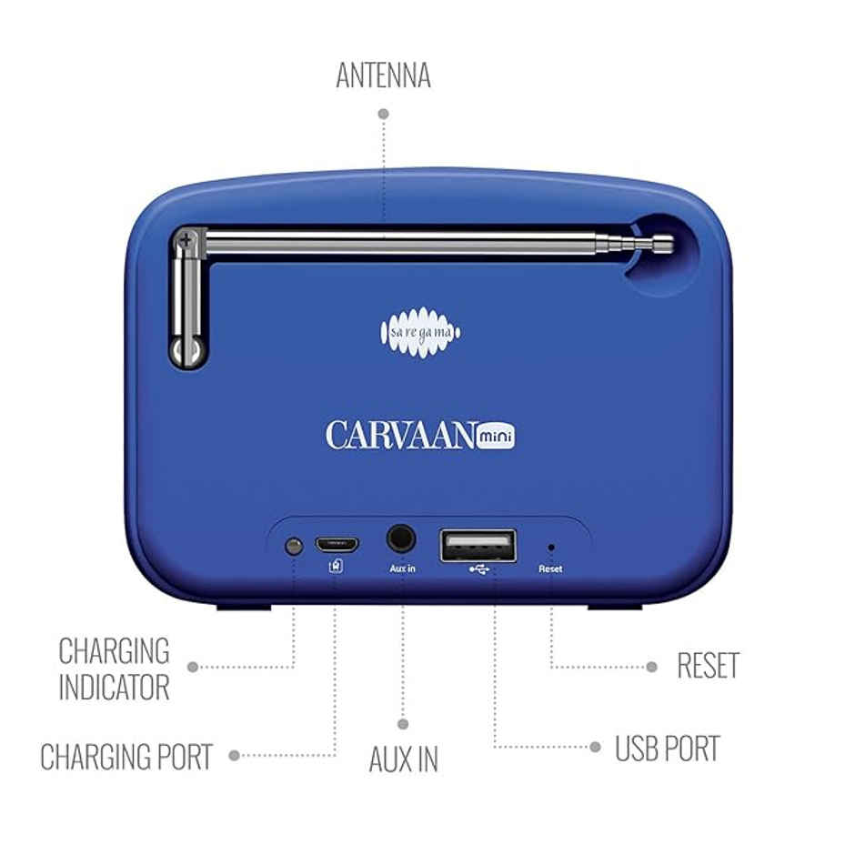 Saregama Carvaan Mini 2.0 | Music player | Bluetooth|FM|AM|AUX - Regal Blue