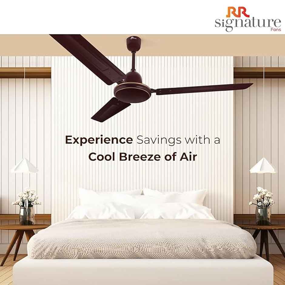 RR Signature Morpheus Ceiling Fan, 1200mm, Star-Rated BEE Certified, High Speed, Brown
