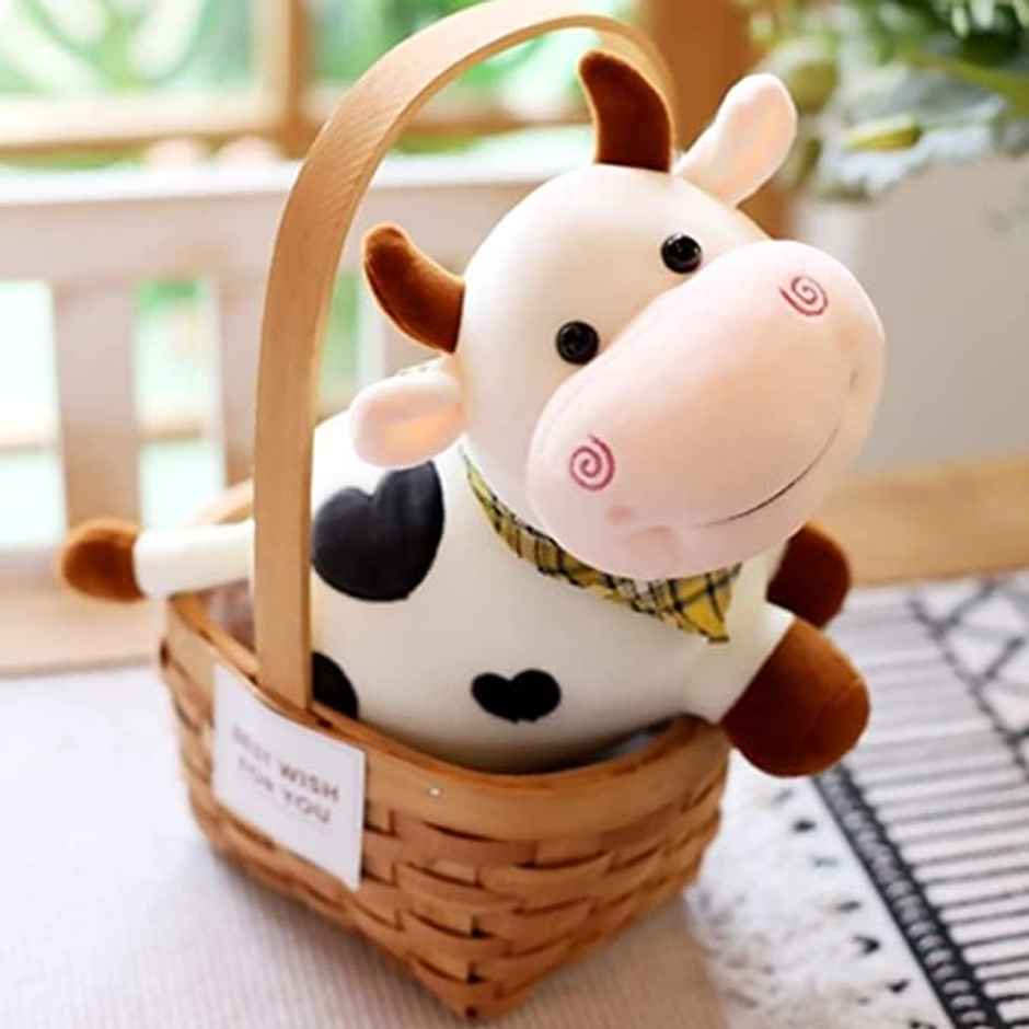 Storio Soft Plush Cow Toy | Ultra Soft Stuffed Animal for Kids | 25 cm