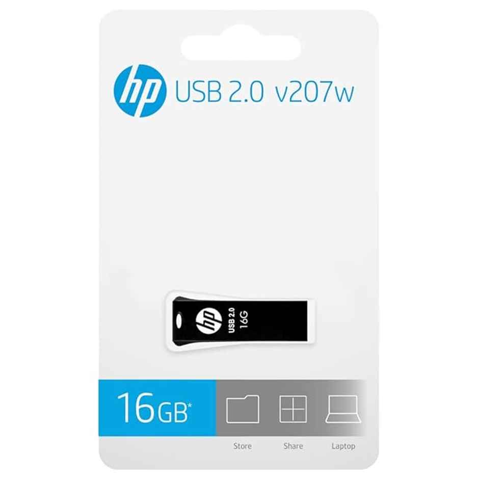 Hp V207W 16Gb Usb 2.0 Pen Drive,Black