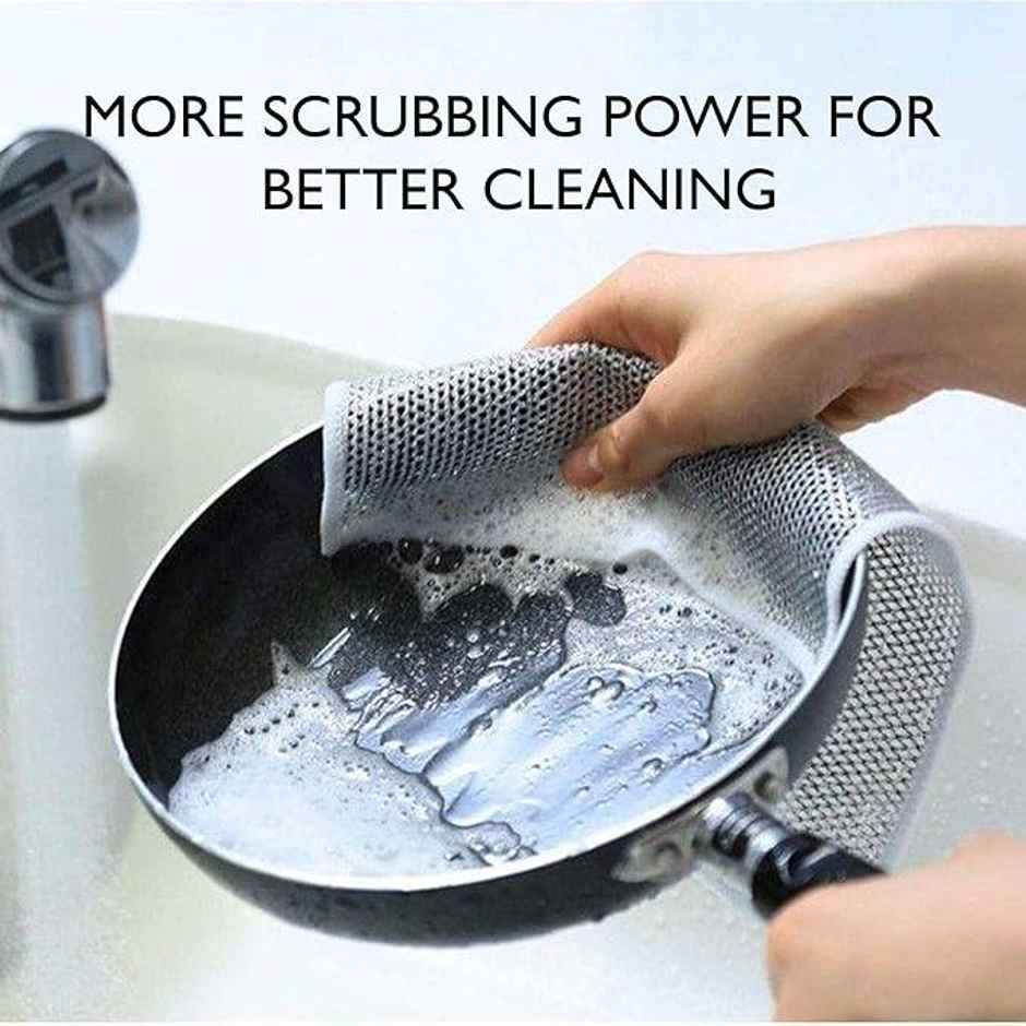 Capsicum Multipurpose Steel Wire Dishwashing Rags; Pack Of 6