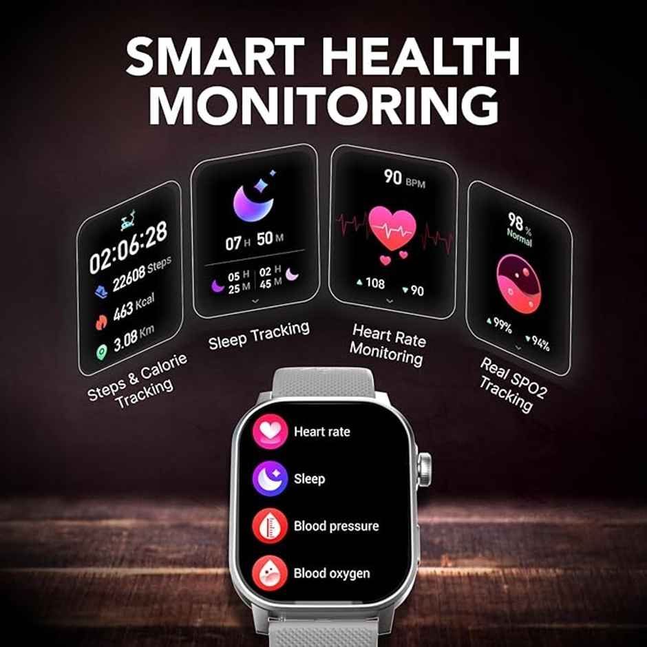 Cultsport Ace X 1.96" AMOLED Display, Live Cricket Score, BT Calling Smartwatch (Grey)