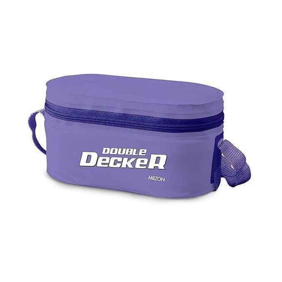 Milton Double Decker Lunch Box, Set Of 3, (450 ml, 280 ml, 280 ml), Purple