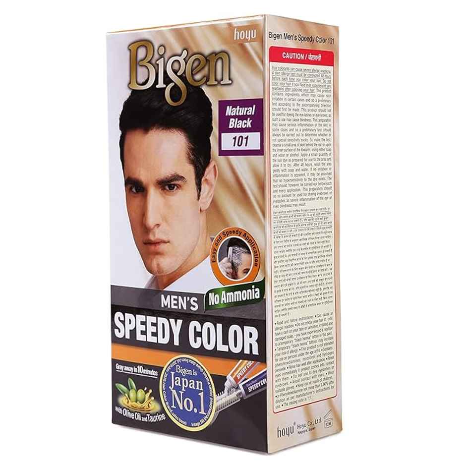 Bigen Men's Speedy Color | 101 Natural Black | No Ammonia