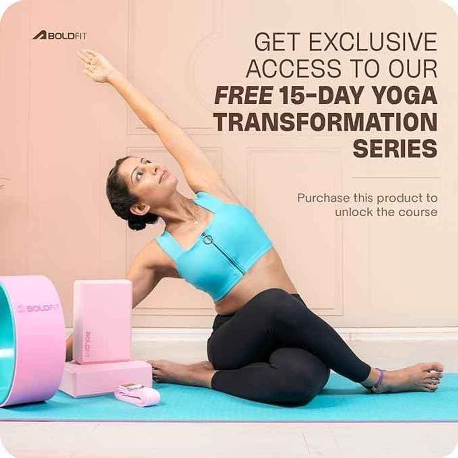 BOLDFIT Yoga Wheel | Stretching, Back Bends, Exercise Roller, Yoga Accessory for Home Workout |Blue
