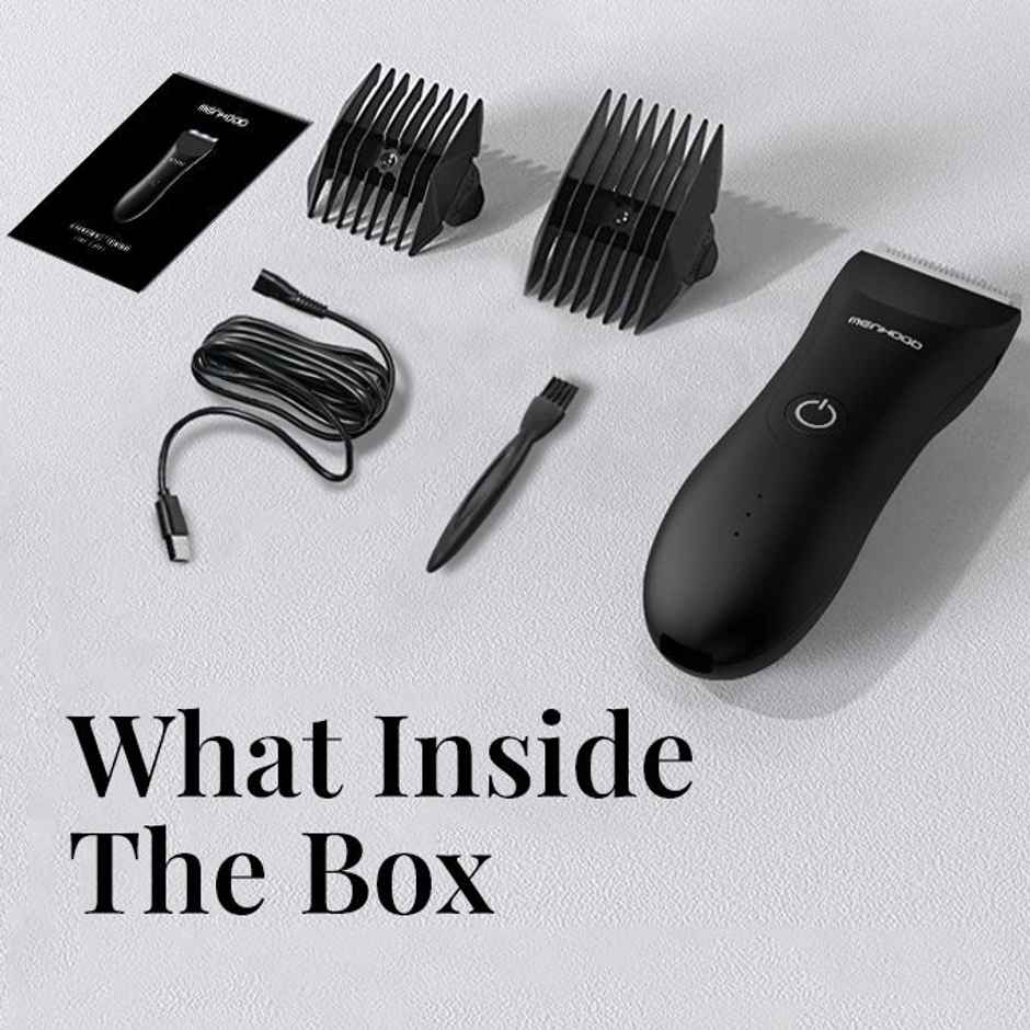 Menhood Men's Waterproof Cordless Grooming Trimmer For Men, 150Min Run Time (Black)