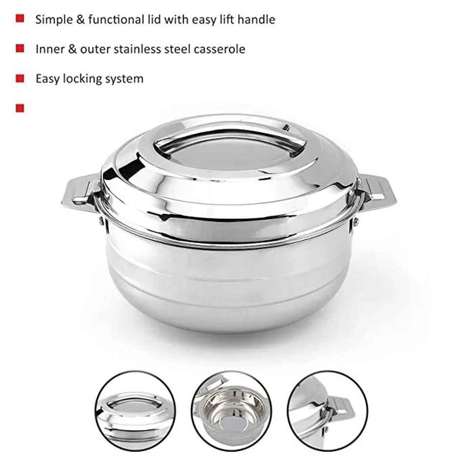 Cello Lumina Stainless Steel Casserole, 1500ml
