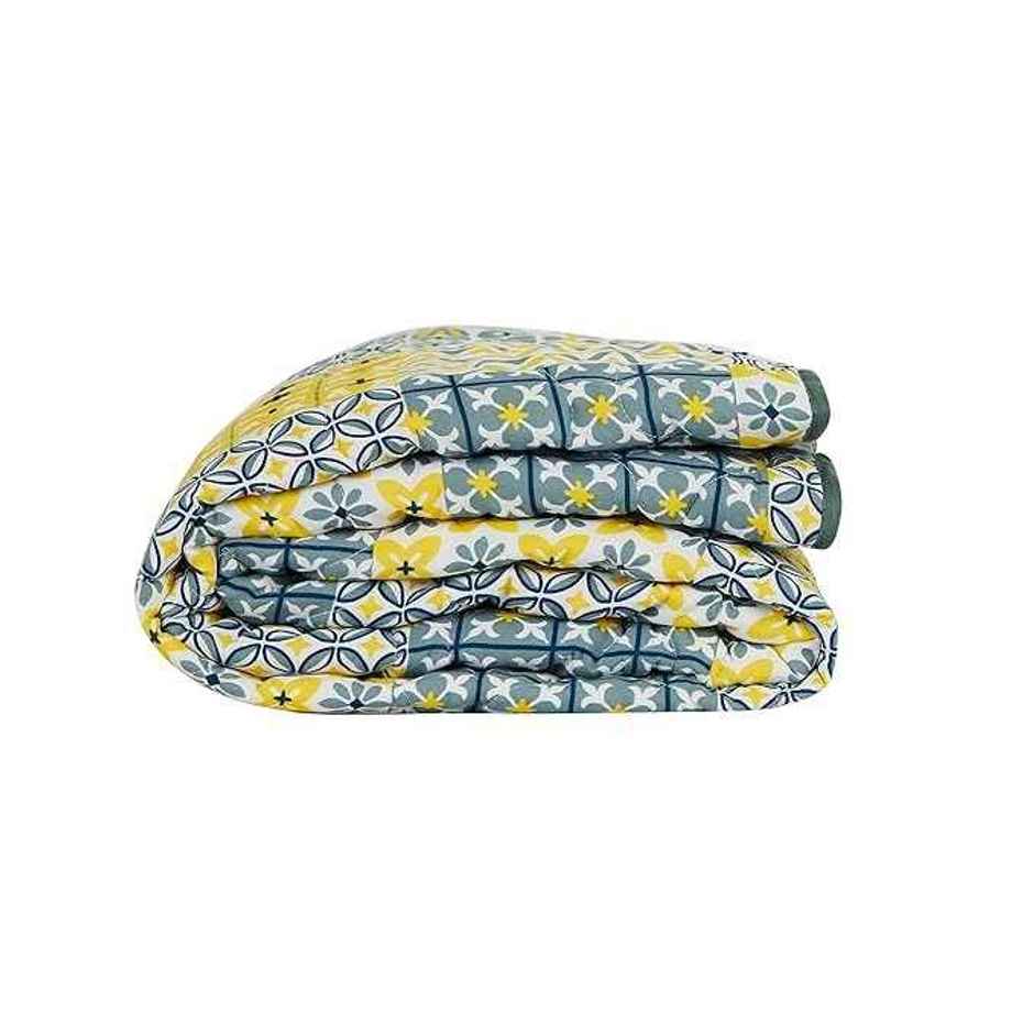 Chumbak Egypt Patchwork Yellow Comforter - Double Bed