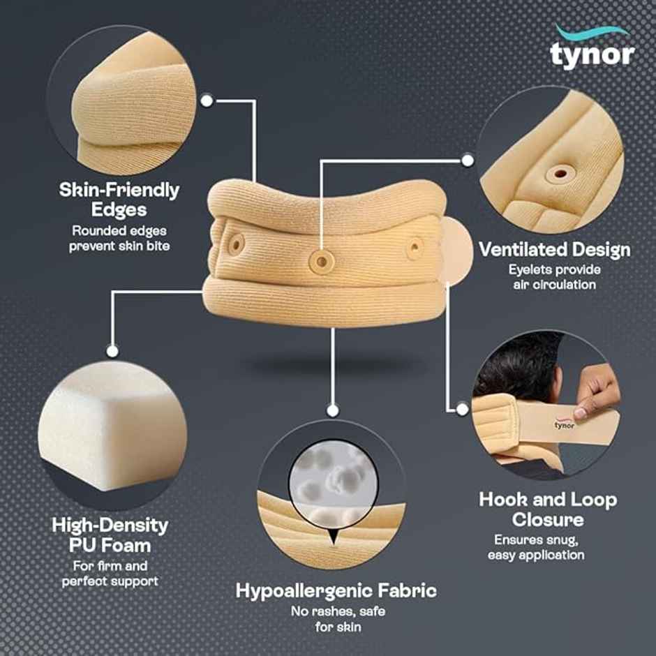 Tynor Cervical Collar Soft with Support Beige XL