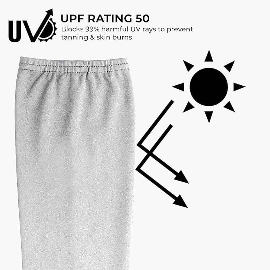 AUTOGUYS De Fit Unisex Arm Sleeves | UV Protection Compression & Cooling Effect | Grey | Pack of 2