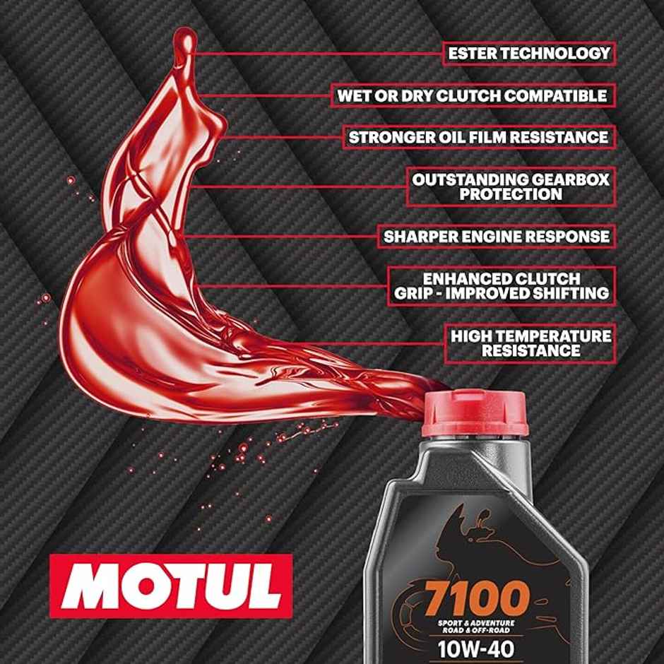 Motul 7100 4T Fully Synthetic 10W-40 Petrol Engine Oil for Bikes (1 L)