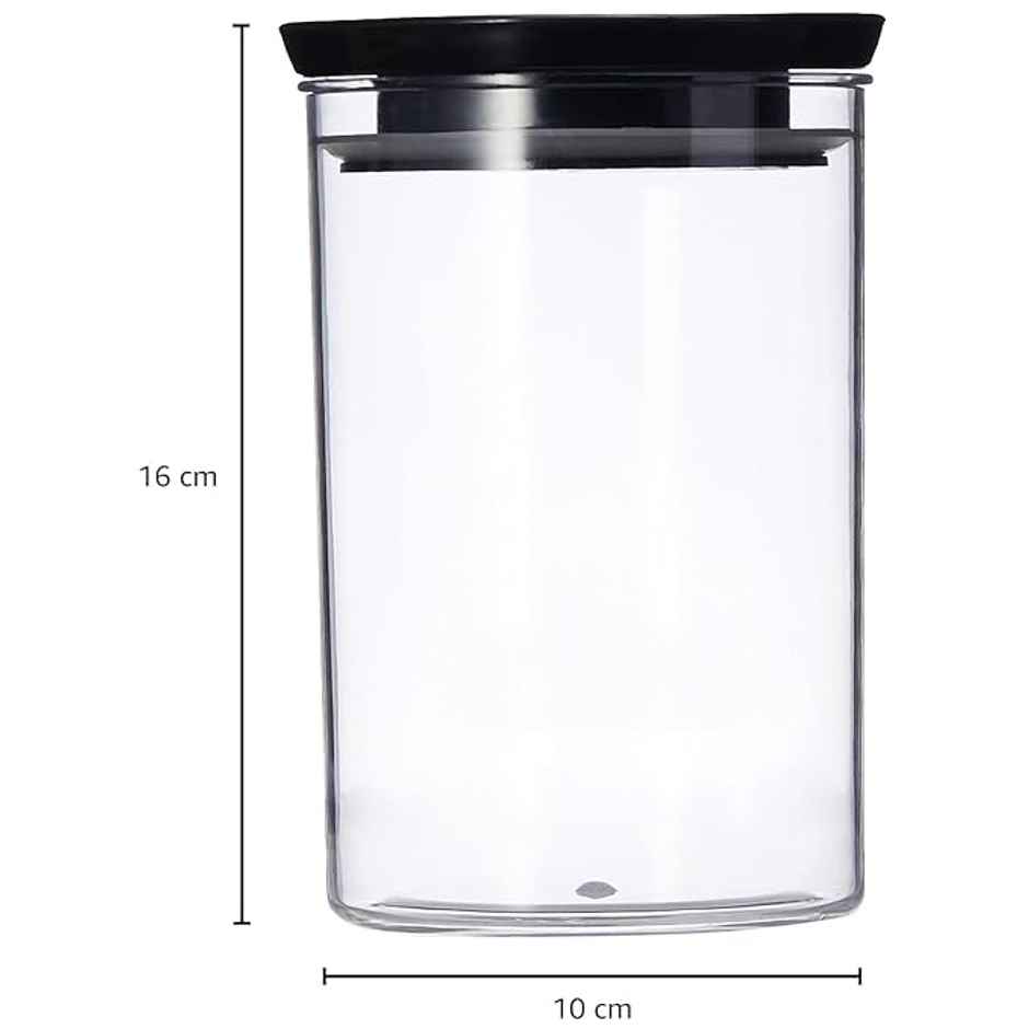 Tex-Ro Plastic Round Push Grocery Container For Kitchen Organizer