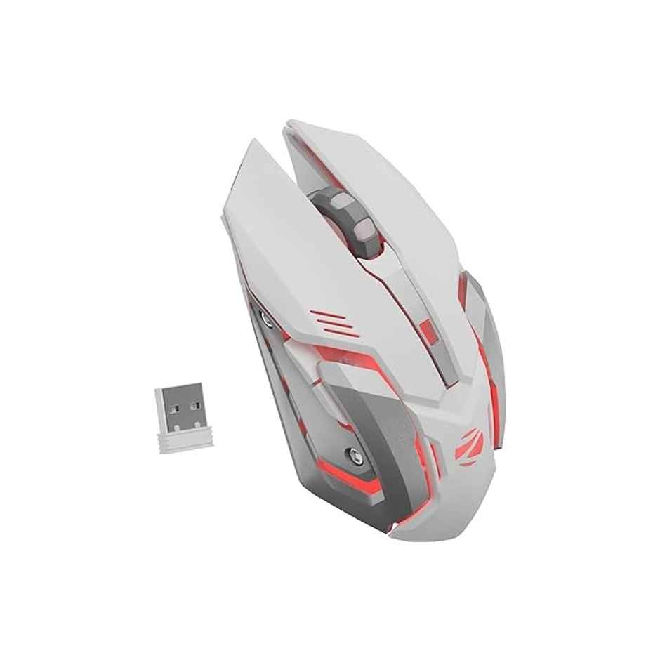 Zebronics Transformer Pro Gaming Combo With 2.4Ghz, Builtin Battery, Type C, Upto 4000 Dpi (White)
