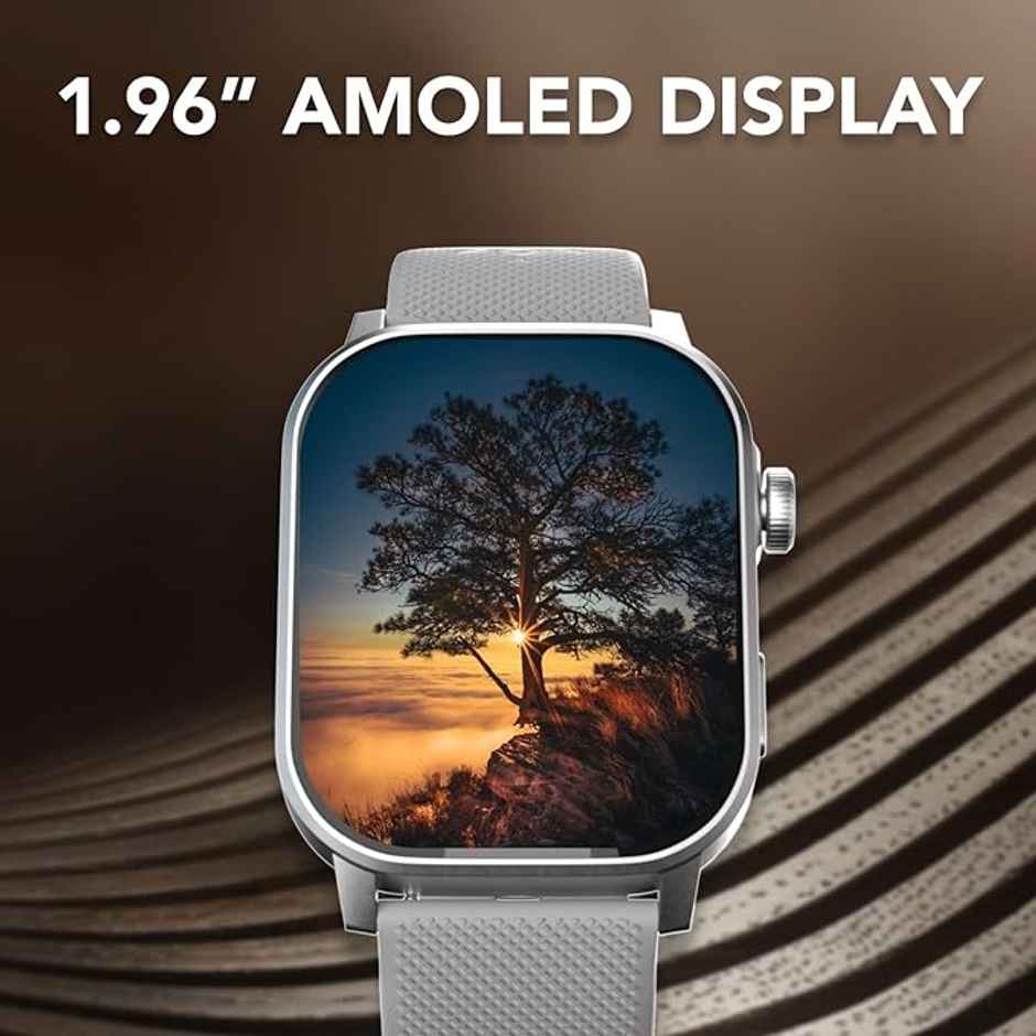 Cultsport Ace X 1.96" AMOLED Display, Live Cricket Score, BT Calling Smartwatch (Grey)