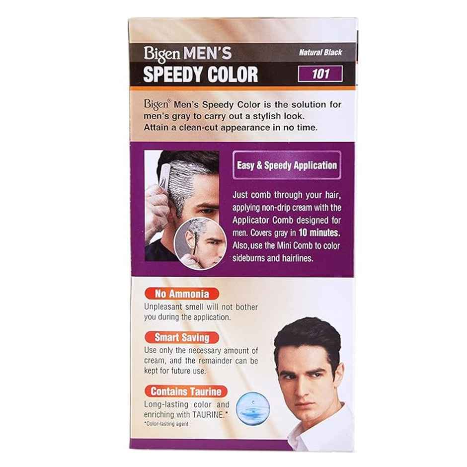 Bigen Men's Speedy Color | 101 Natural Black | No Ammonia