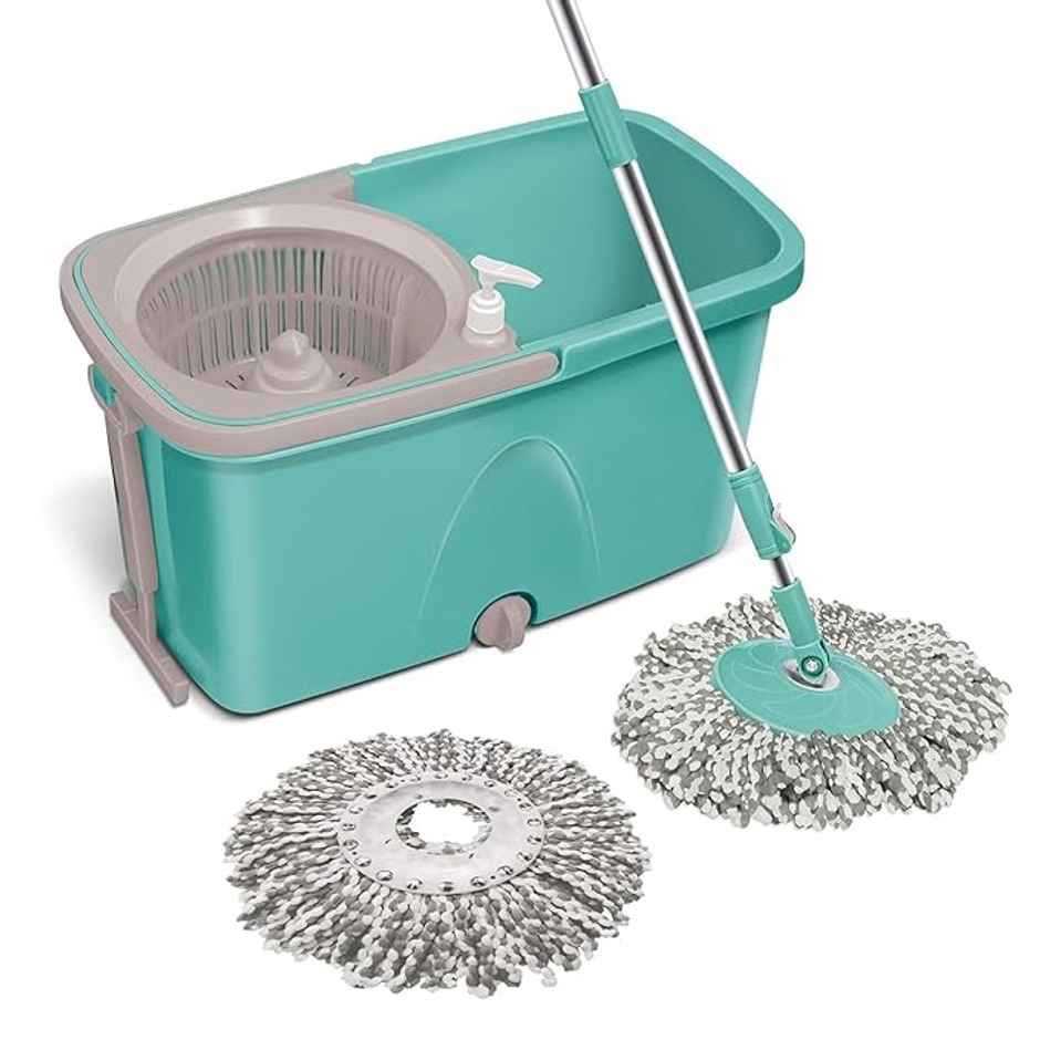 Spotzero By Milton Classic 360 Degree Cleaning Spin Mop With Easy Wheels, 2 Refill And Bucket
