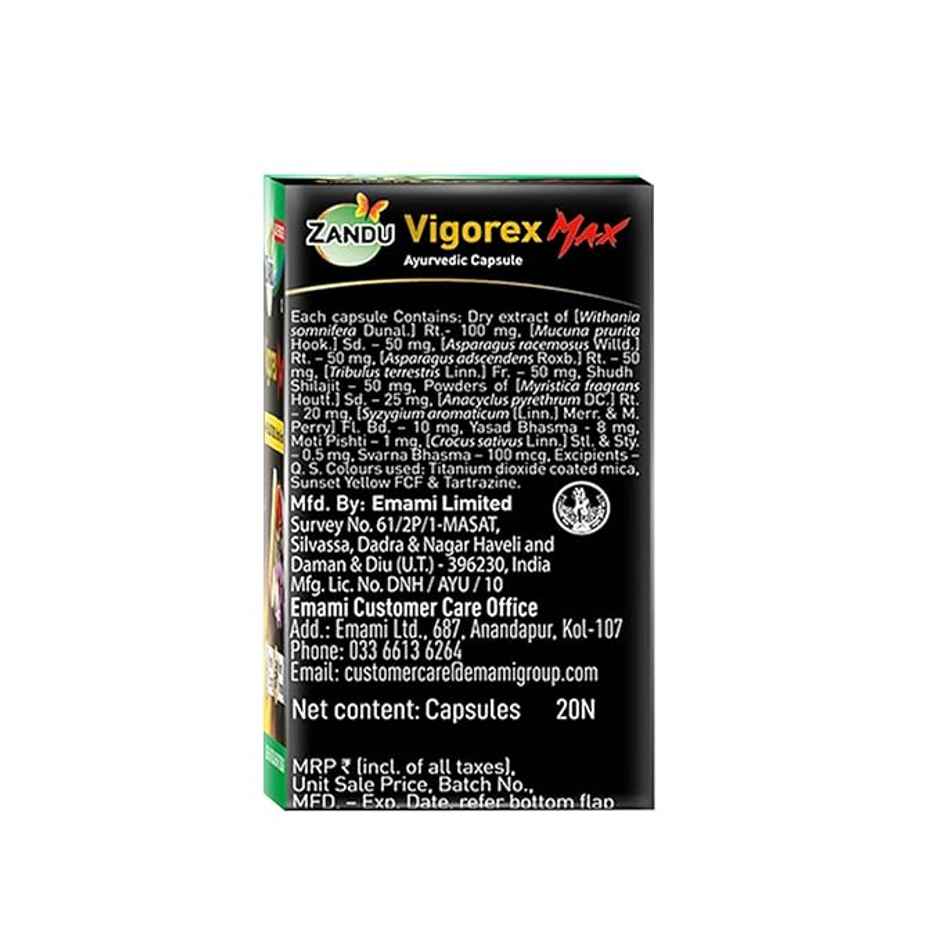 Zandu Vigorex MAX enriched with Shilajit, Gold, Saffron, Pearl and Ashwagandha