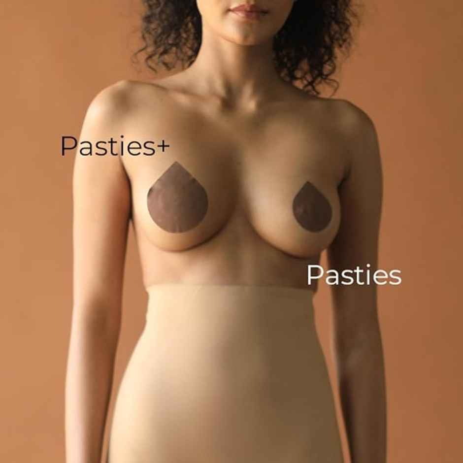 Buttchique Stick-On Pasties For Complete Coverage (Pack Of 10 Pairs, Sand)