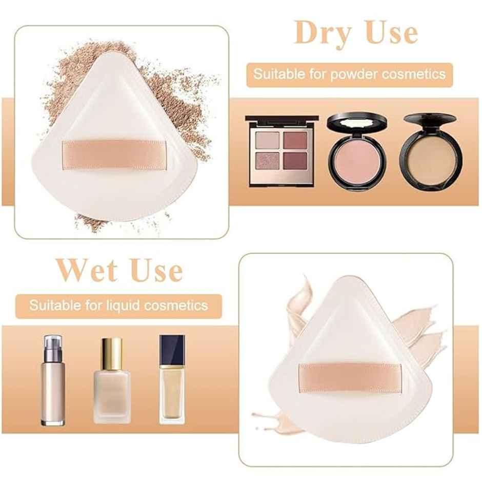 Bronson Professional Fluffy Makeup Puff Triangle Velvety Soft Smooth Coverage And Non Toxic