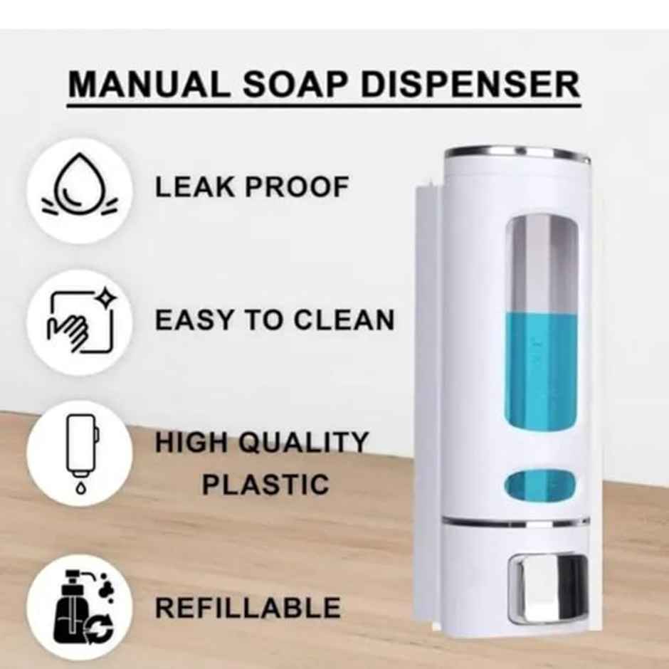 Bronson Professional Plastic Soap Dispenser | Wall Mounted Cylindrical White
