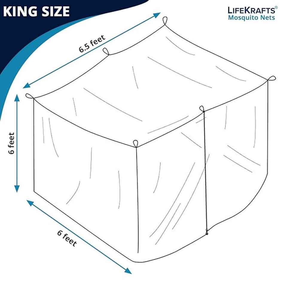 Lifekrafts Premium Polyester Mosquito Net , Color: White.