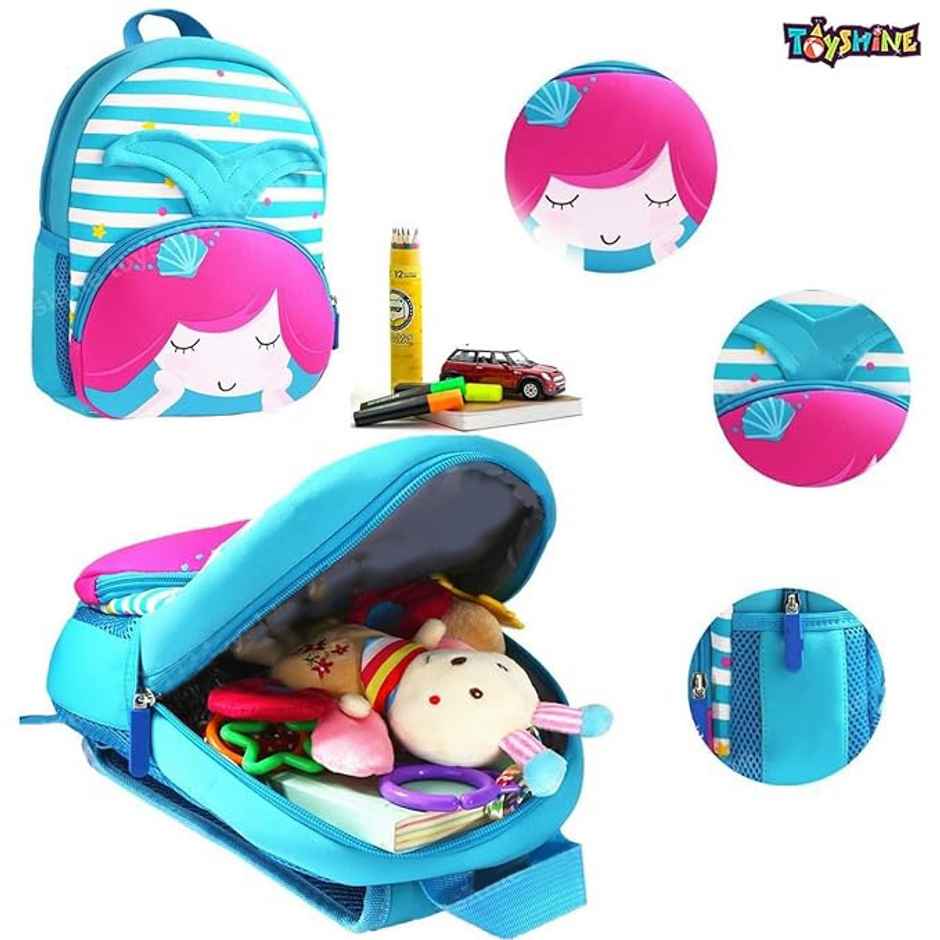Toyshine 12" Cute Myramid Face Backpack for Kids | Mini Size - Blue