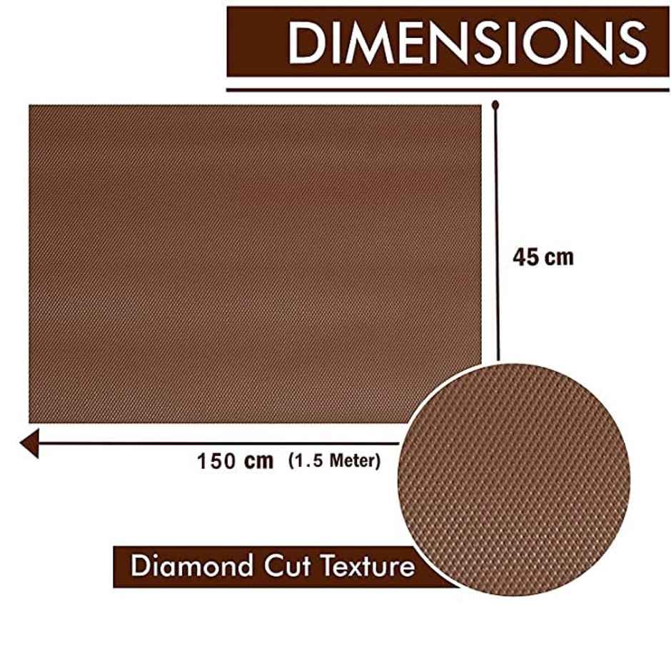 Daluci Multipurpose Eva Anti-Slip BathrooM | Kitchen and Drawer Mat Liner | 45 Cm x 1.5 M | Brown