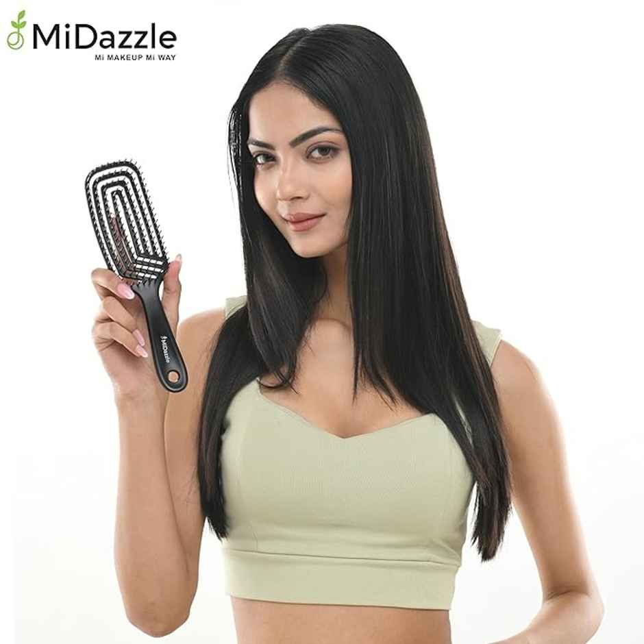 Midazzle Premium Gradient Black 3D Hair Brush |MIHB0015