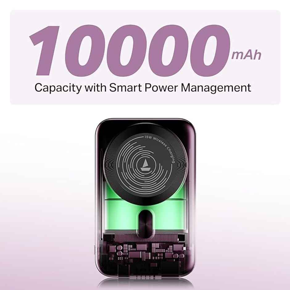 boat EnergyShroom PB331 MagnaCharge Wireless Powerbank | Purple