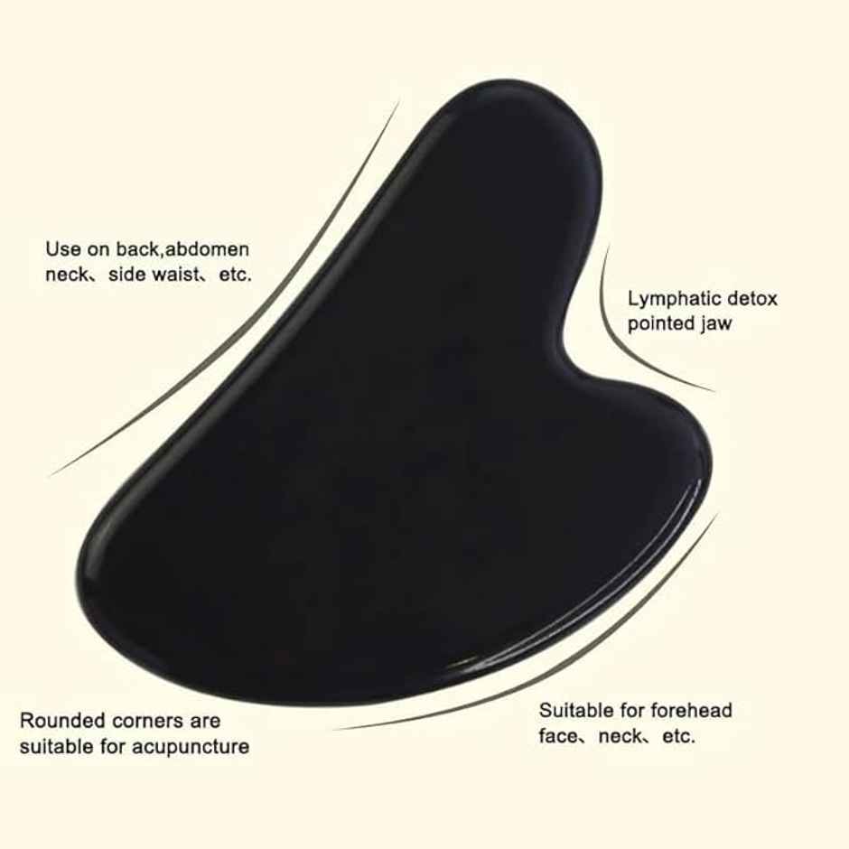 Bronson Professional Black Obsidian Gua Sha Face Massage Tool For Face and Neck Glowing Skin