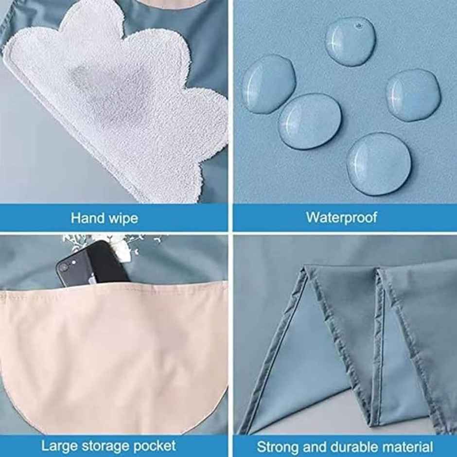 Perpetual Cute Cartoon Print Kitchen Apron with Pocket