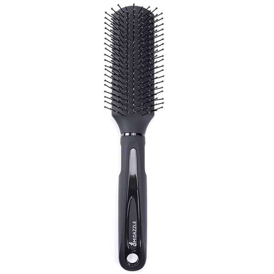 Midazzle Premium Flat Black silver Hair Brush | MIHB0004