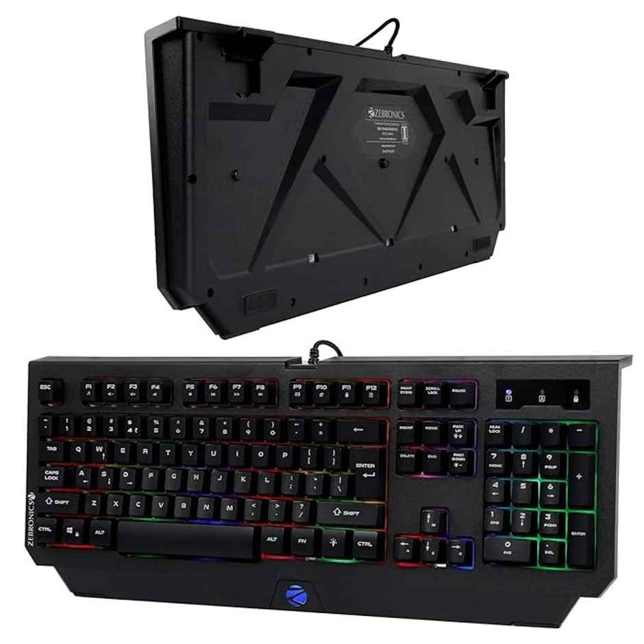 Zebronics Transformer K2 Gaming Keyboard, 104 Keys, Multicolor Led Laser Keycaps (Gold Plated Usb)