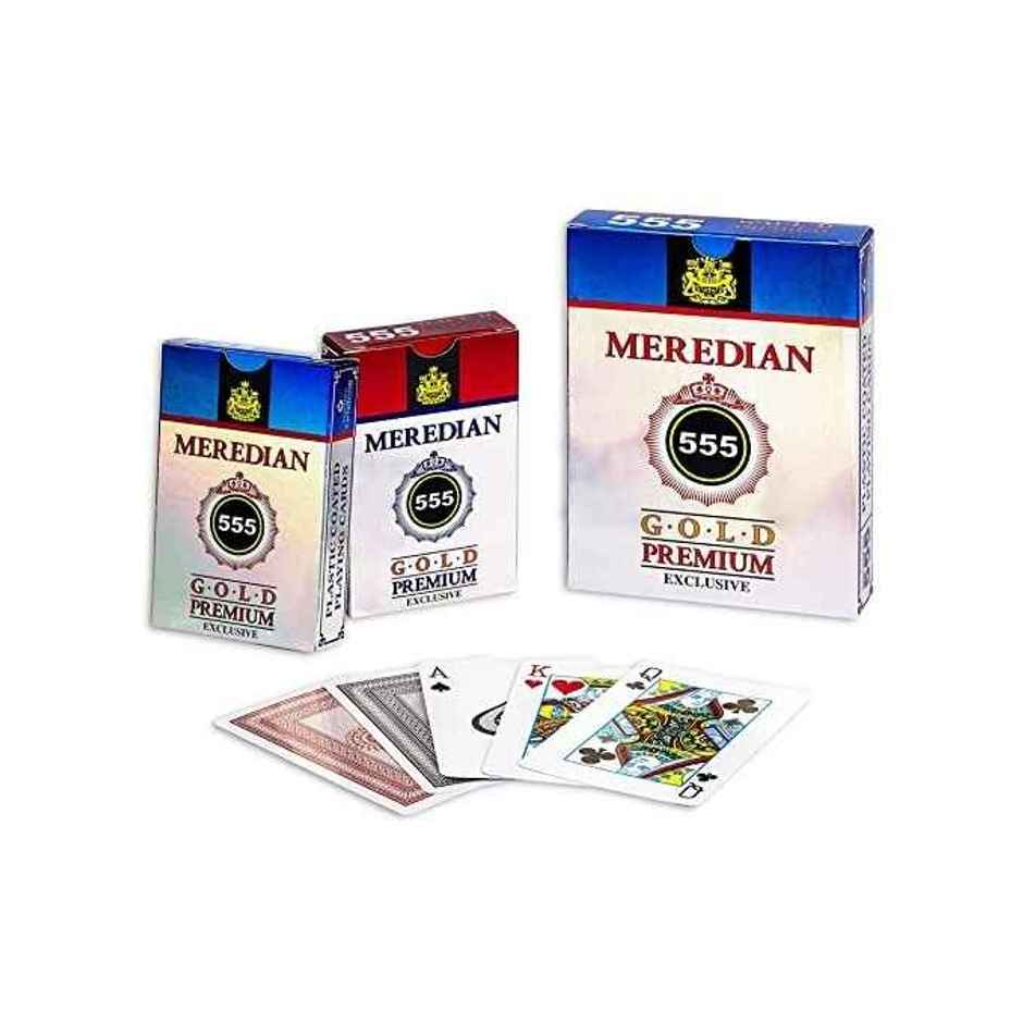 Parksons Playing Cards Plastic Coated Meredian 555 Gold Premium Combo