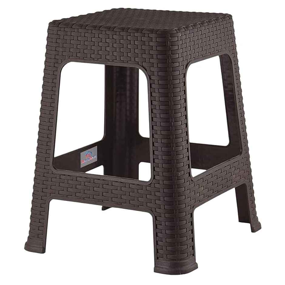 Kuber Industries Plastic Sitting Stool for Indoor Or Outdoor|Home & Garden|Brown