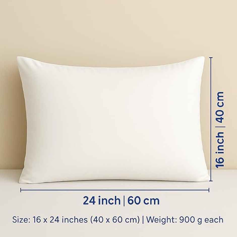 Welspun Dream Nest Flow Microfiber Pillow Filler | White - 16 x 24 in