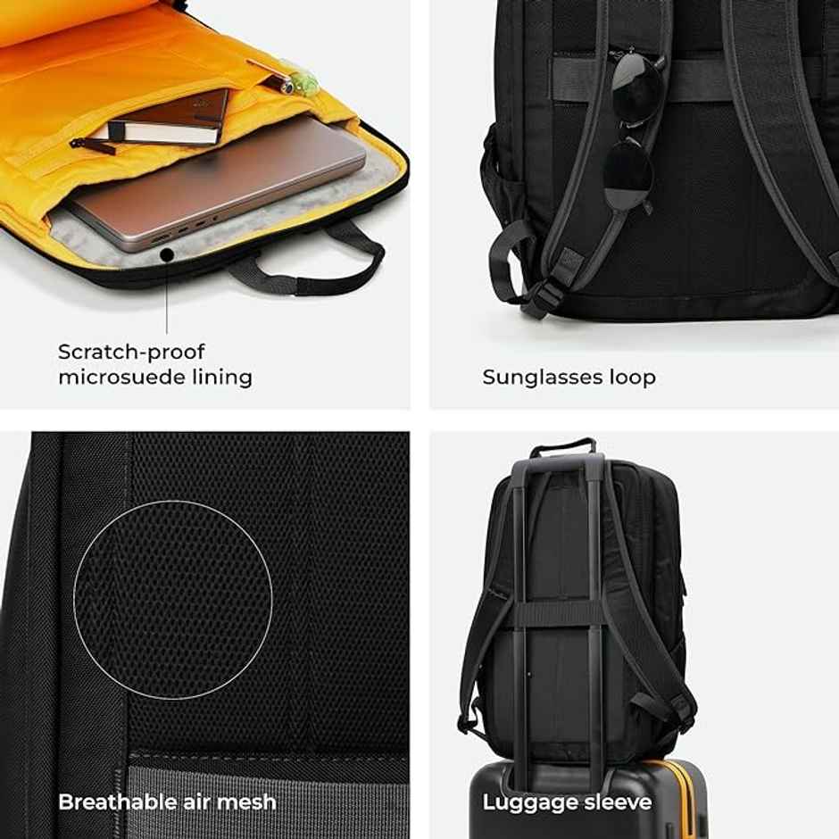 Mokobara Unisex Solid Polyester 20 L Backpack | Black